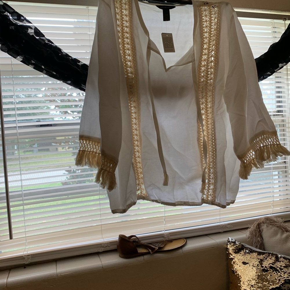 Ashley Stewart Crochet Blouse
